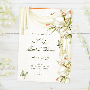 Decorative floral botanical bridal shower invitation
