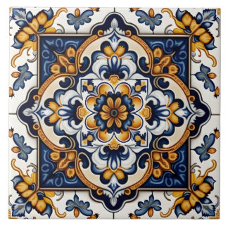 Decorative Floral Botanical Mediterranean Spanish Ceramic Tile