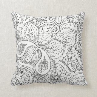 Decorative Floral Butterfly Throw Pillow