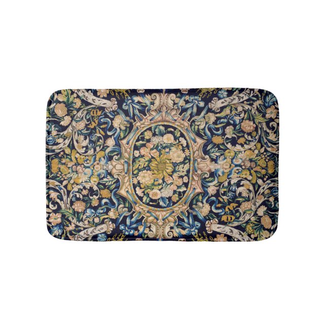 Decorative Floral Carpet Pattern Bath Mat (Front)