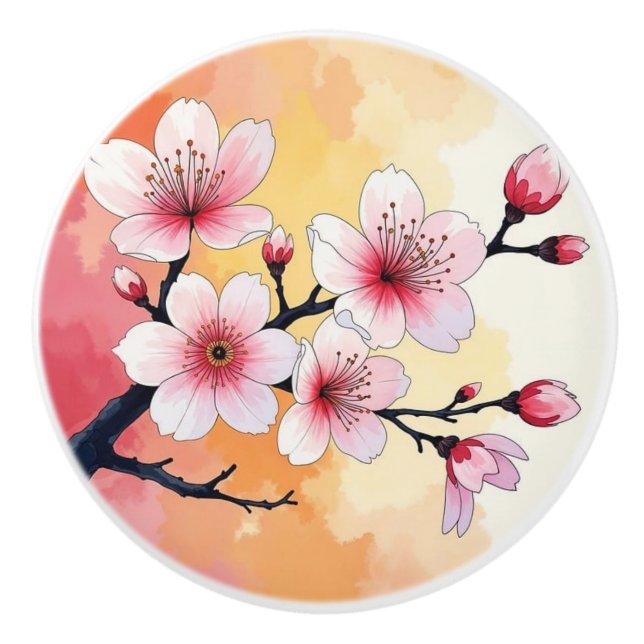 Decorative floral ceramic knobs (Front)