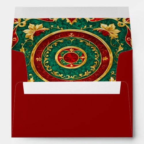 Decorative Floral Christmas Holiday Envelope