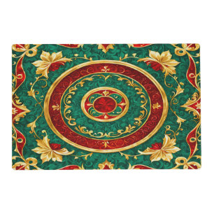 Decorative Floral Christmas Holiday Paper Placemat