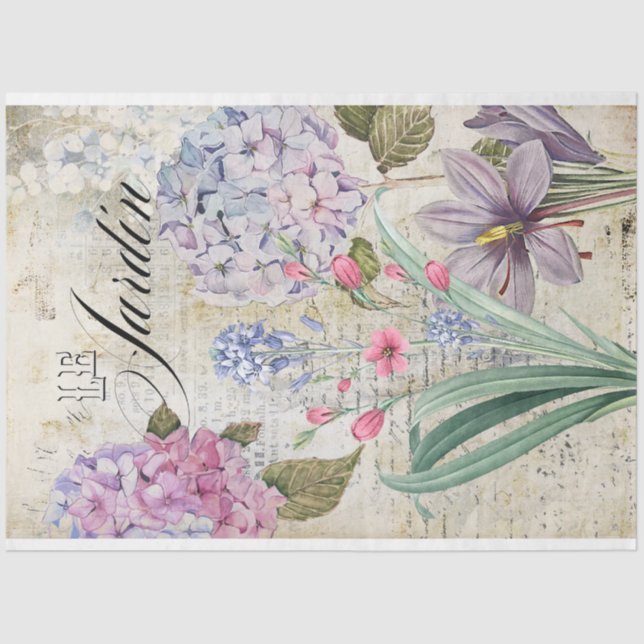 Decorative Floral Decoupage Tissue Paper (Front)