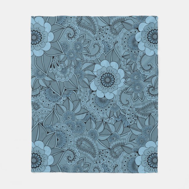 Decorative Floral Fleece Blanket (Front)