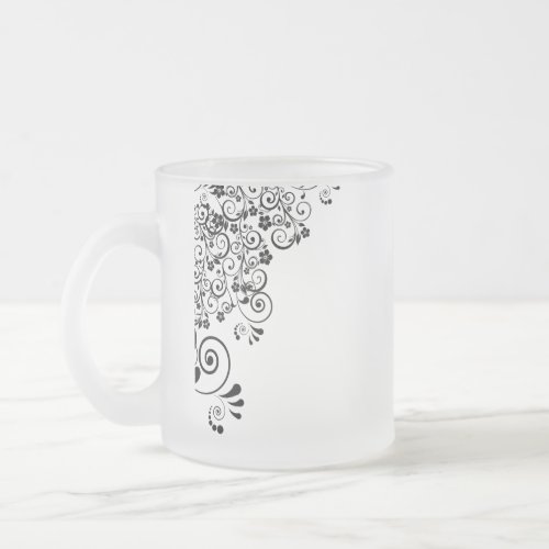 decorative_floral_flourish_flowers frosted glass coffee mug
