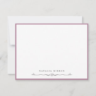 Decorative Floral Flourish Mauve Frame Note Card