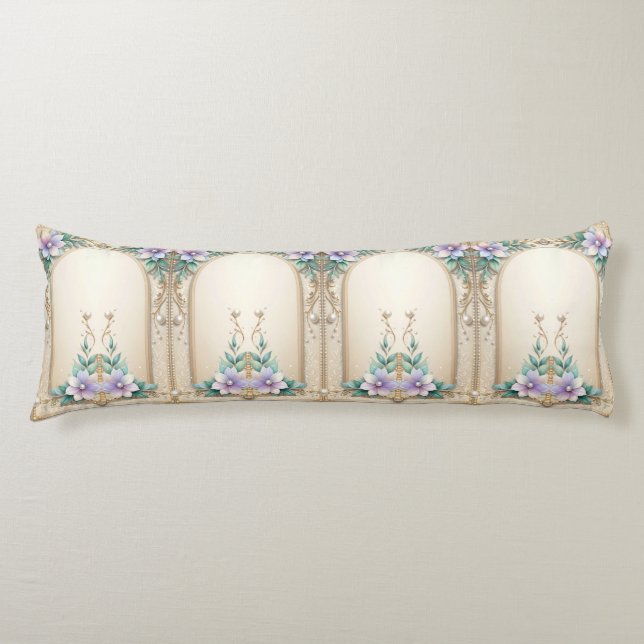 Decorative Floral Frame Body Pillow (Front)