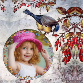 Decorative Floral Frame Customized Daughter Photo Wireless Charger