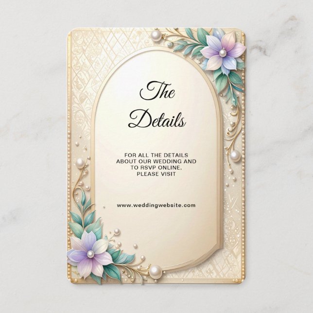 Decorative Floral Frame Detail Enclosure Card (Front)