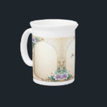 Decorative Floral Frame Porcelain Pitcher<br><div class="desc">Beautiful Decorative Floral Frame with Pearls Porcelain Pitcher</div>