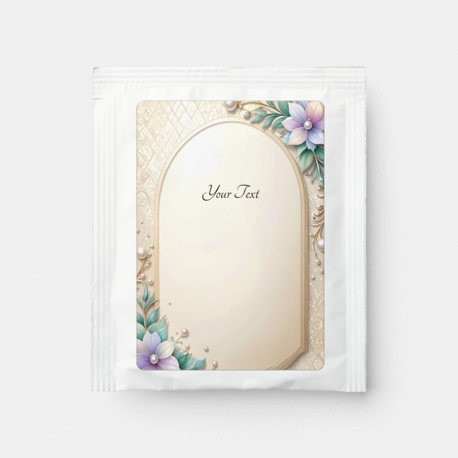 Decorative Floral Frame Tea Bag Drink Mix (Front)