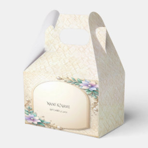 Decorative Floral Frame with Pearls Favor Box