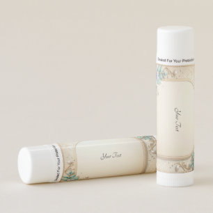 Decorative Floral Frame with Pearls Lip Balm