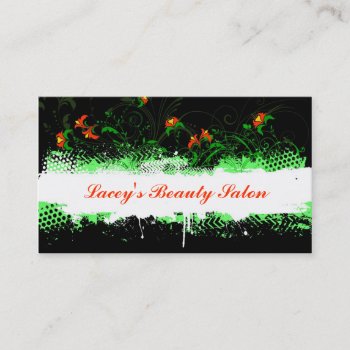 Decorative Floral Grunge Business Card by Kjpargeter at Zazzle