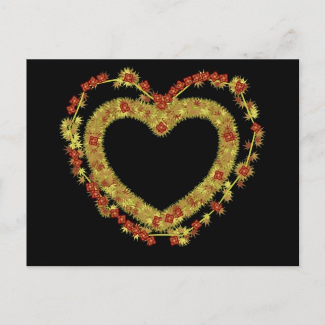 Decorative Floral  Heart Postcard (Front)