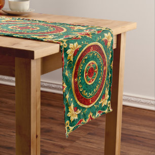 Decorative Floral Holiday Table Runner