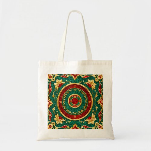 Decorative Floral Holiday Tote Bag