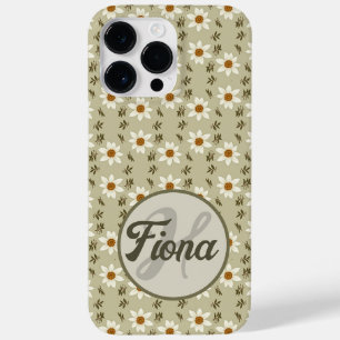 Decorative Floral in White and Beige Personalized Case-Mate iPhone 14 Pro Max Case