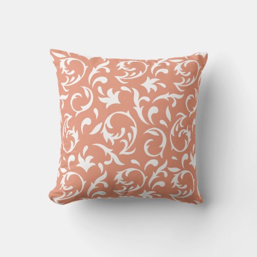 Decorative Floral in White Throw Pillow