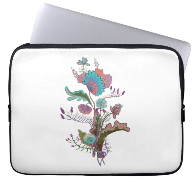 decorative floral laptop sleeve (Front)