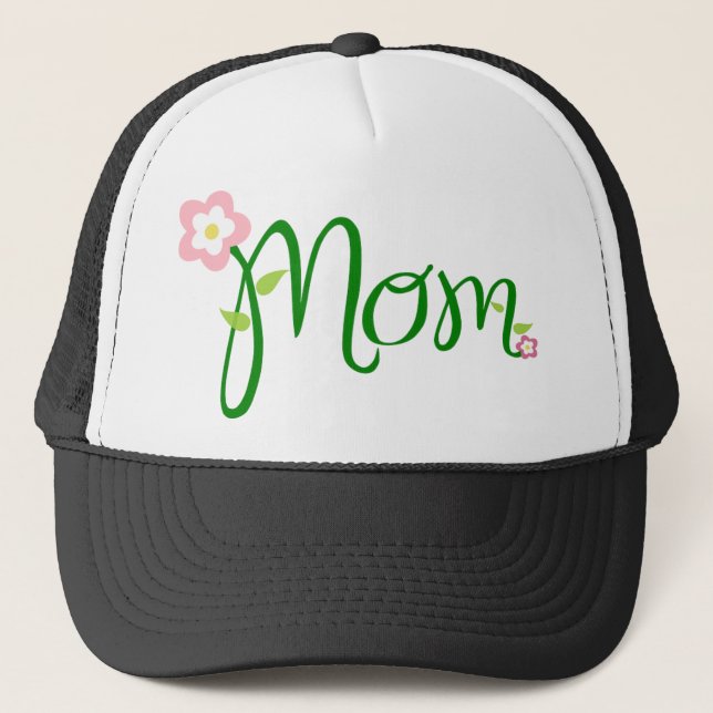 Decorative Floral Mum Trucker Hat (Front)