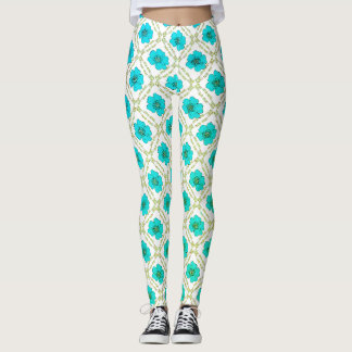 decorative floral nature design leggings