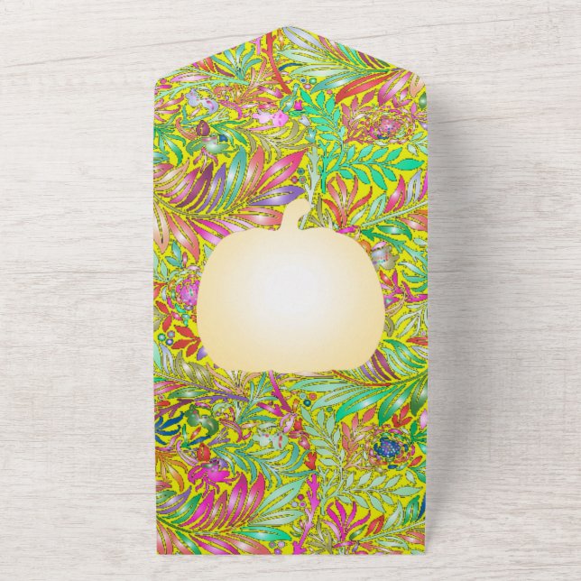 decorative floral pattern all in one invitation (Outside)