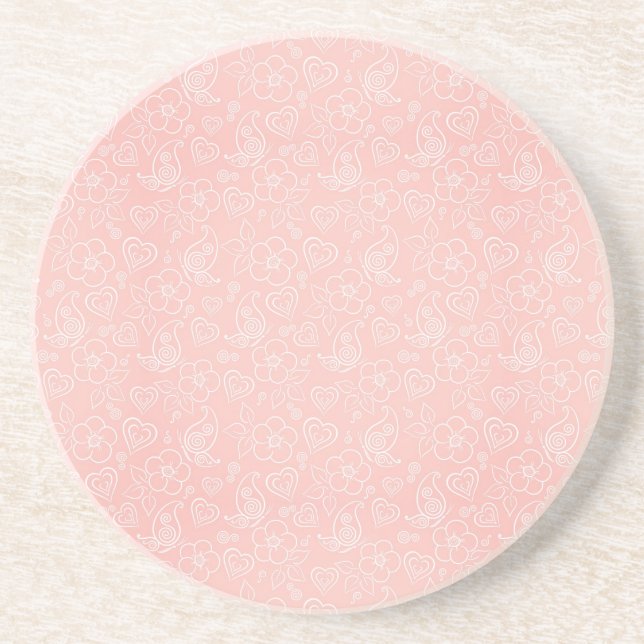 Decorative floral pattern drink coaster (Front)