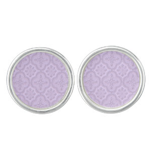 Decorative Floral Pattern In Mauve Cufflinks