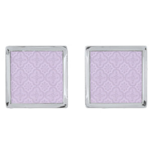 Decorative Floral Pattern In Mauve Cufflinks