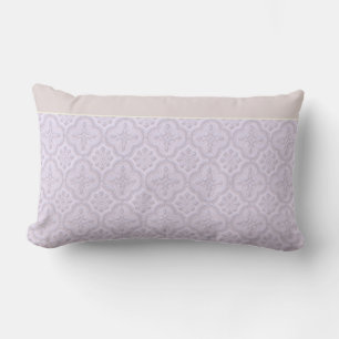 Decorative Floral Pattern In Mauve Lumbar Pillow