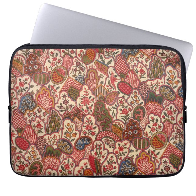 Decorative Floral Pattern Laptop Sleeve (Front)
