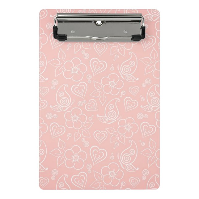 Decorative floral pattern mini clipboard (Front)