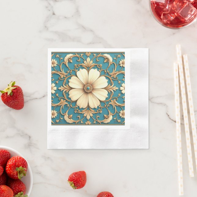 Decorative Floral Pattern Napkins (Insitu)