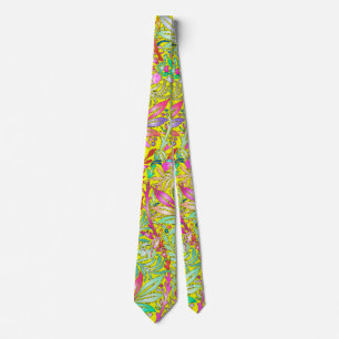decorative floral pattern neck tie