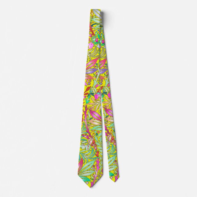 decorative floral pattern neck tie (Front)