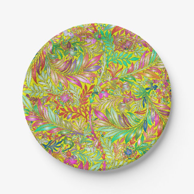 decorative floral pattern paper plates (Front)