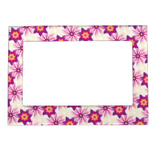 Decorative Floral pattern Pink Purple Astra Modern Magnetic Frame