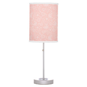 Decorative floral pattern table lamp