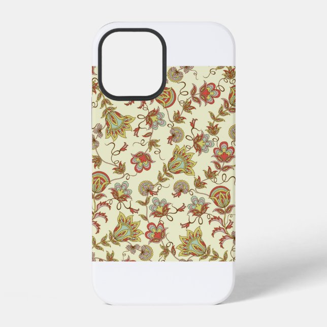 Decorative floral pattern with delicate plants of  iphone case (Back)
