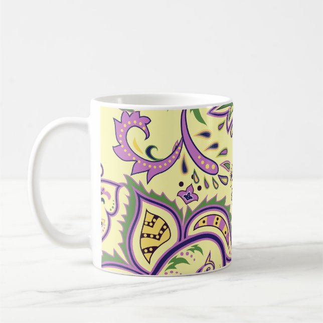 Decorative floral patterns coffee mug (Left)