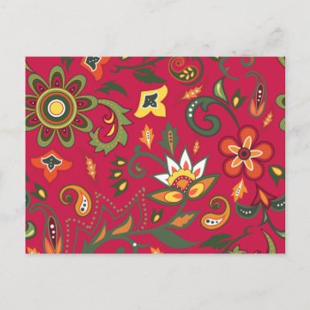 Decorative Floral Patterns Postcard by Taniastore at Zazzle