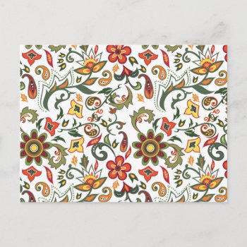 Decorative Floral Patterns Postcard by Taniastore at Zazzle