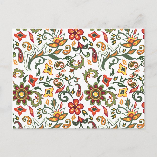 Decorative floral patterns postcard (Front)