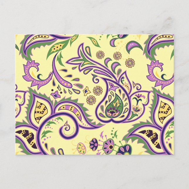 Decorative floral patterns postcard (Front)
