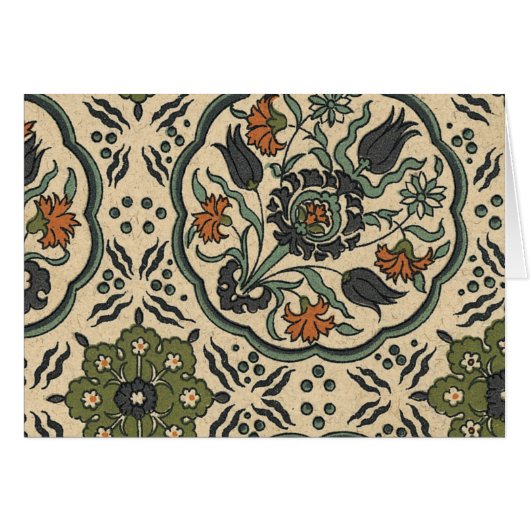 Decorative Floral Persian Tile Design Cards (Front Horizontal)