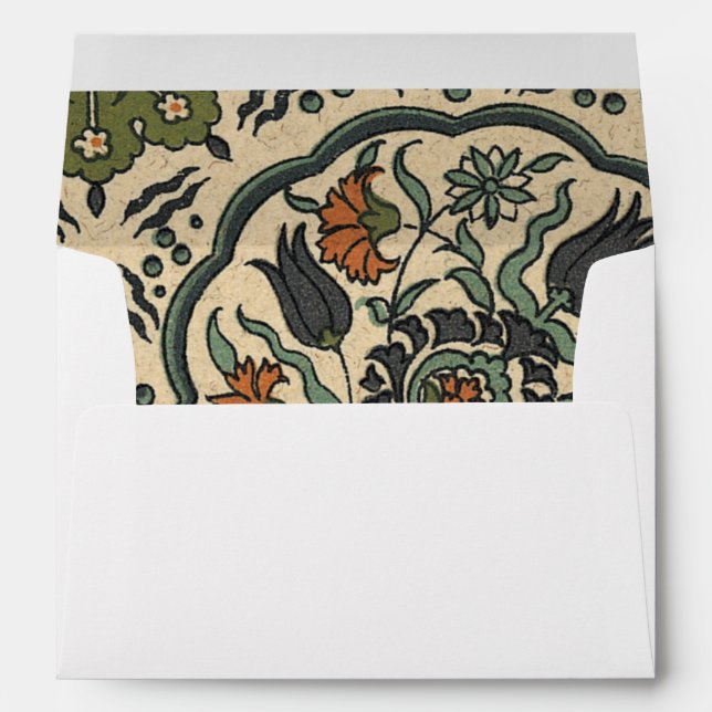 Decorative Floral Persian Tile Design Envelope (Back (Bottom))