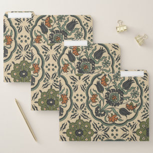 Decorative Floral Persian Tile Design File Folder