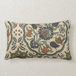 Decorative Floral Persian Tile Design Lumbar Pillow